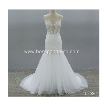Mermaid Wedding Dress Long Sleeves Applique Beaded Bridal Wedding Gowns Bride Dresses